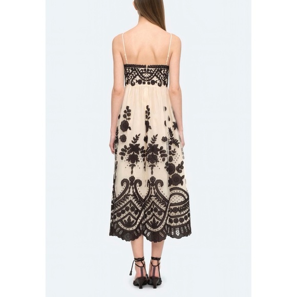 SEA New York Midi Off-White Lace Floral Joelle Slip Dress - Picture 5 of 7